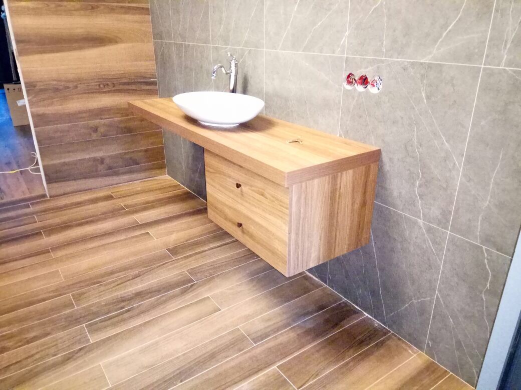 Столешница и тумба в ванную комнату в декоре \"Вишня Каролина\" по ...