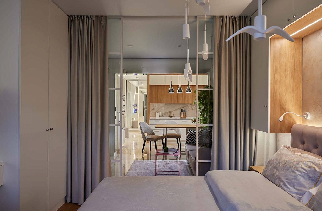 Проект-решение Квартира 45м² для девушки с утонченным вкусом